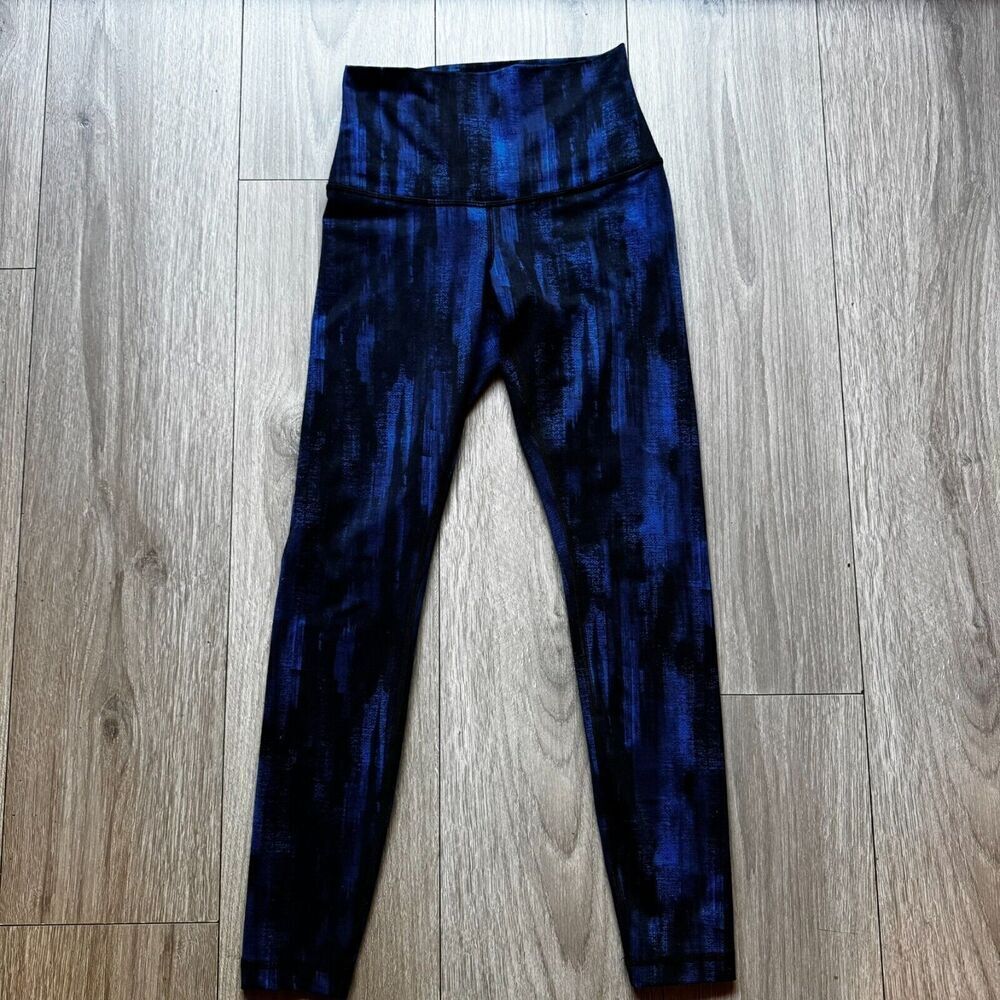 Lululemon Wunder Under Pant Nightsky Harbor Blue Black Full-On Luon Roll Down 6